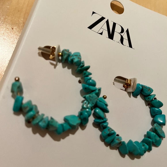 ZARA Stone blue earrings - Picture 1 of 2
